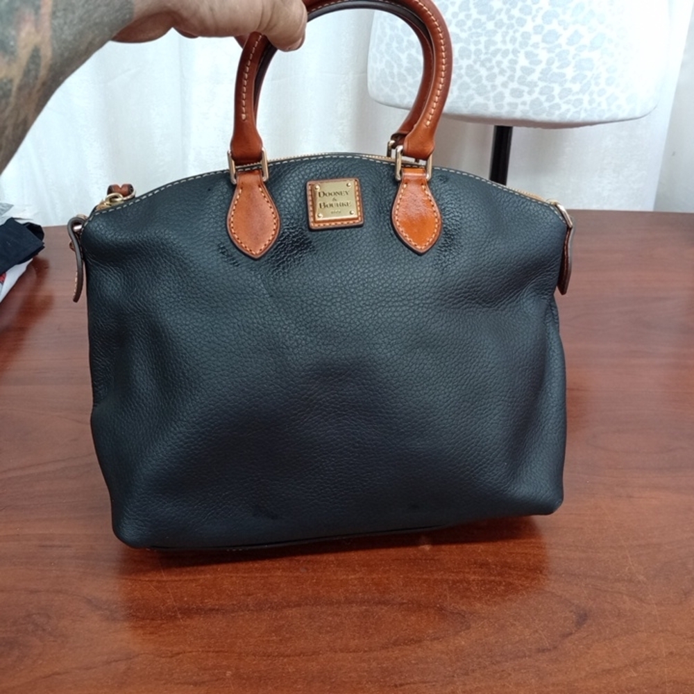 Dooney & Bourke Black and Tan Satchel